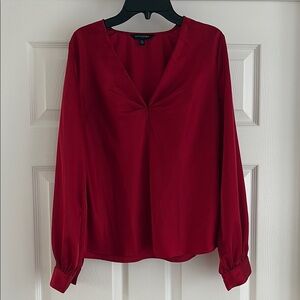 Banana Republic Red Long Sleeve Relaxed Blouse